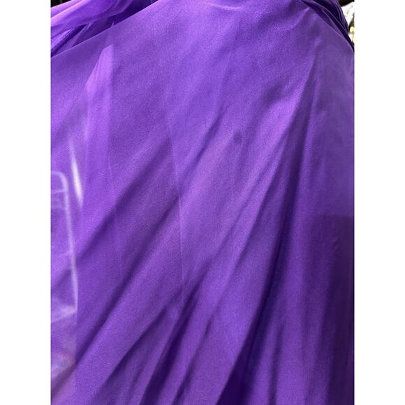 FLASH BY MAC DUGGAL Royal Purple Prom Dress Size 4 Strapless Front Slit Chiffon - Picture 4 of 7